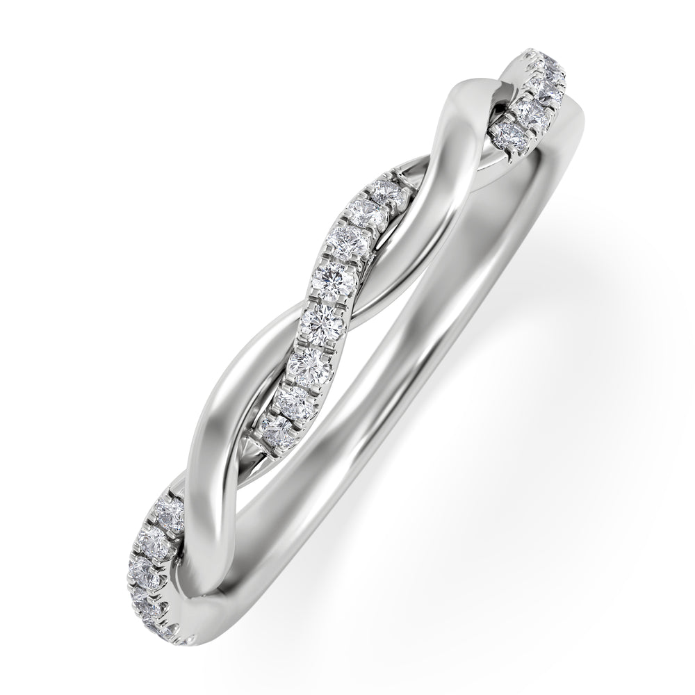 Celia Twist Half Band 0.15ct G/VS Round Cut Lab Diamond Eternity Ring in Silver