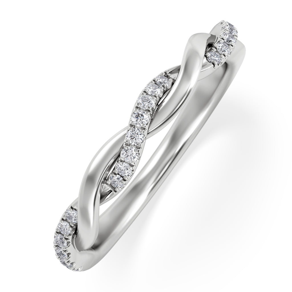 Celia Twist Half Band 0.15ct G/VS Round Cut Lab Diamond Eternity Ring in Silver