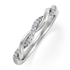 Celia Twist Half Band 0.15ct G/VS Round Cut Lab Diamond Eternity Ring in Silver