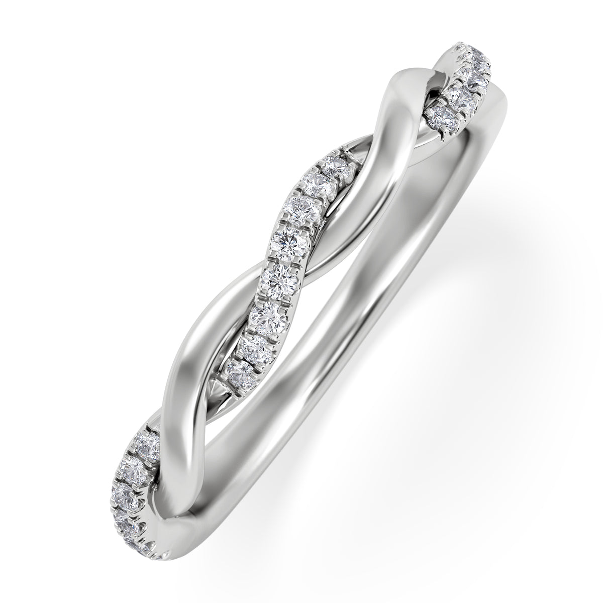 Celia Twist Half Band 0.15ct G/VS Round Cut Lab Diamond Eternity Ring in Silver
