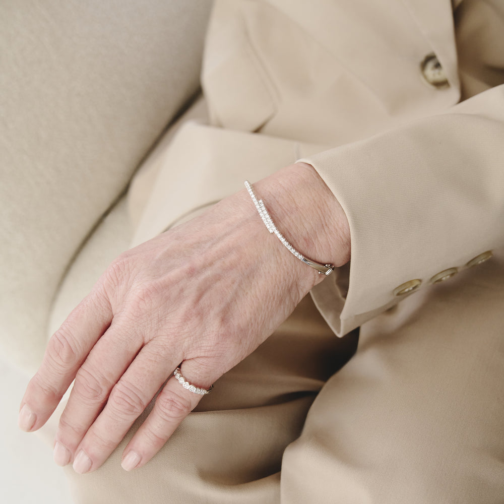 Lab Diamond Bangle 0.50ct in 925 Sterling Silver