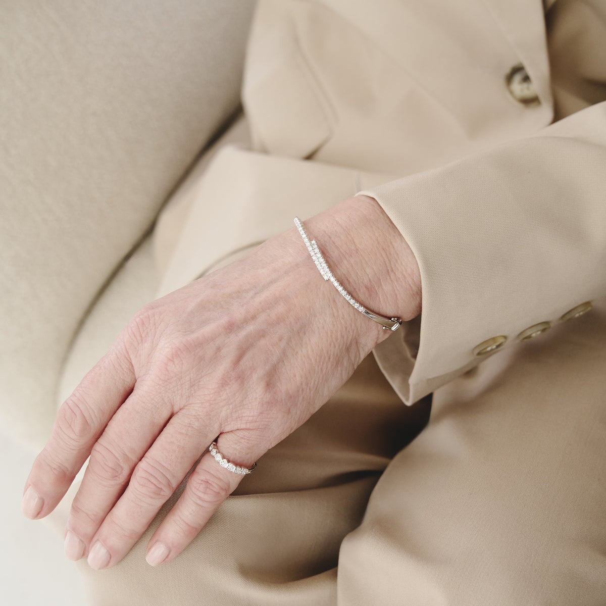Lab Diamond Bangle 0.50ct in 925 Sterling Silver
