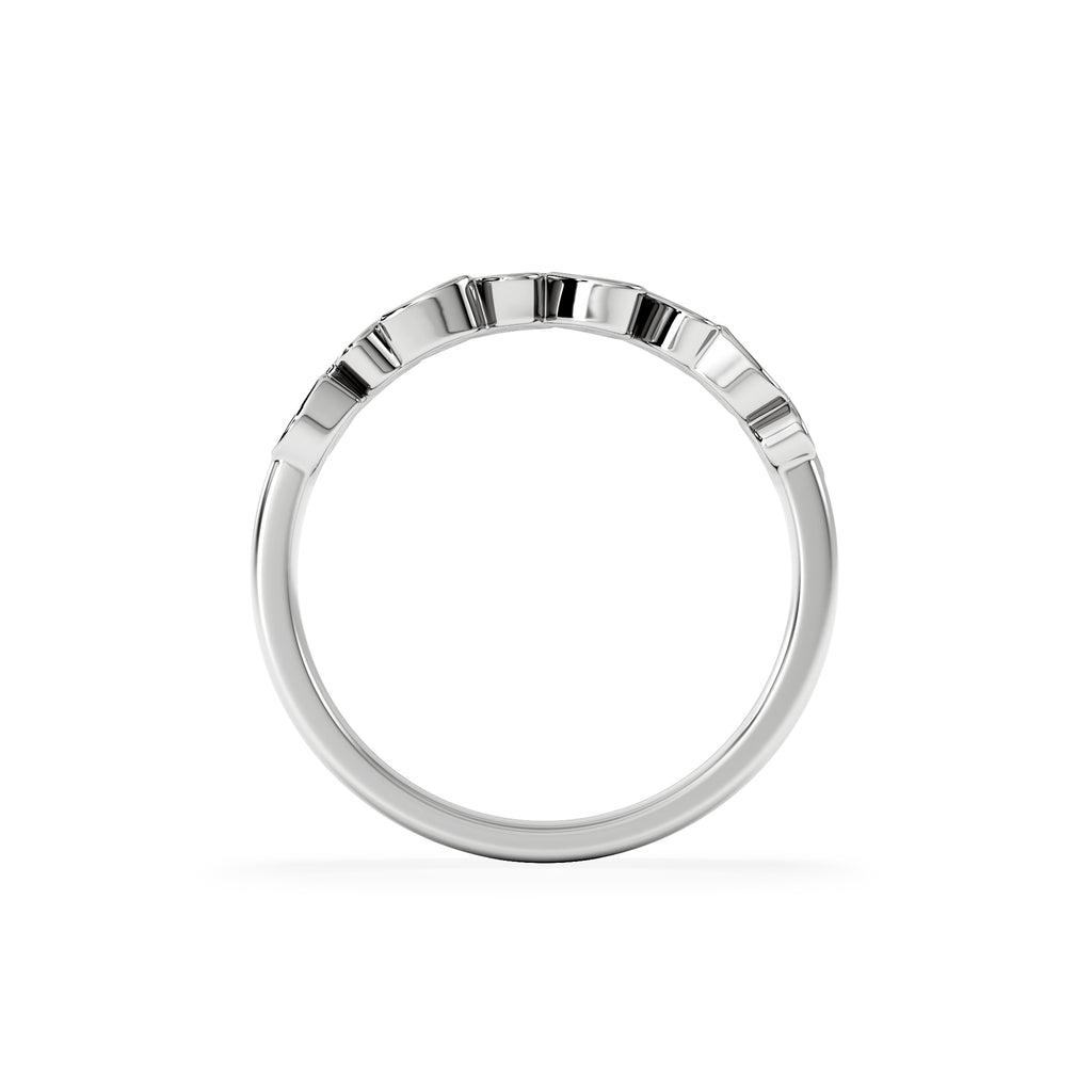 Heart Half Eternity Ring Lab Diamond 0.11ct in 925 SIlver
