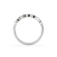 Heart Half Eternity Ring Lab Diamond 0.11ct in 925 SIlver
