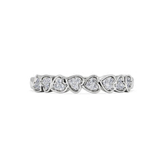 Heart Half Eternity Ring Lab Diamond 0.11ct in 925 SIlver