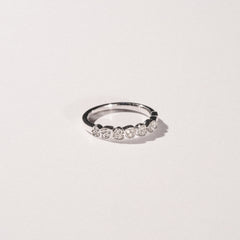 Heart Half Eternity Ring Lab Diamond 0.11ct in 925 SIlver