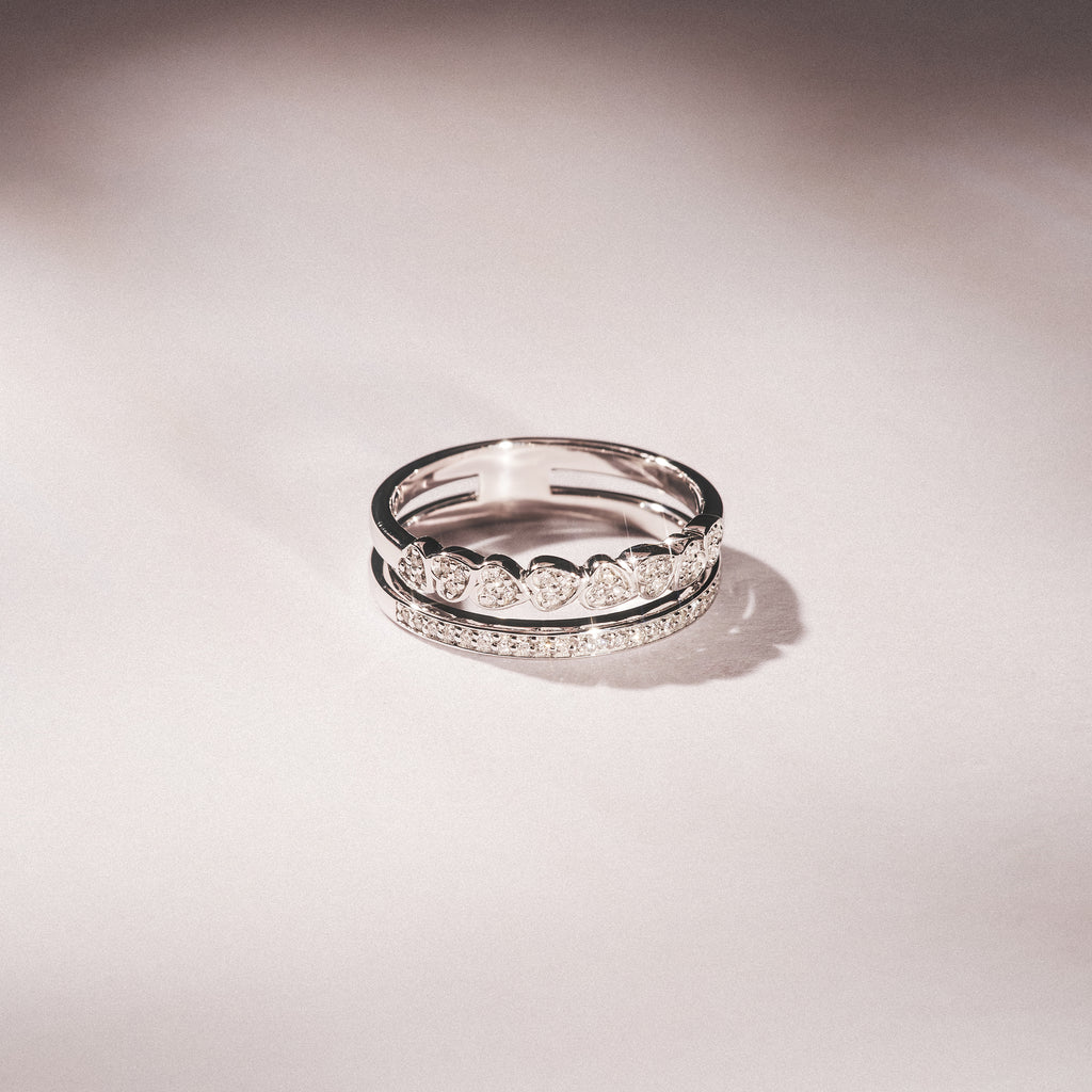 Ever Heart Ring Lab Diamond 0.20ct in 925 Silver