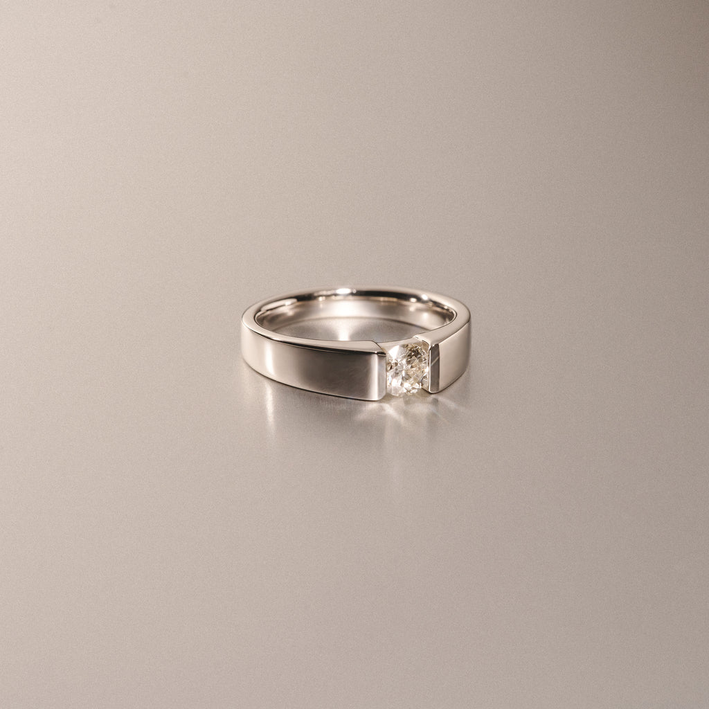 Jessica 0.50ct Round Cut Lab Diamond Solitaire Engagement Ring in 9K White Gold
