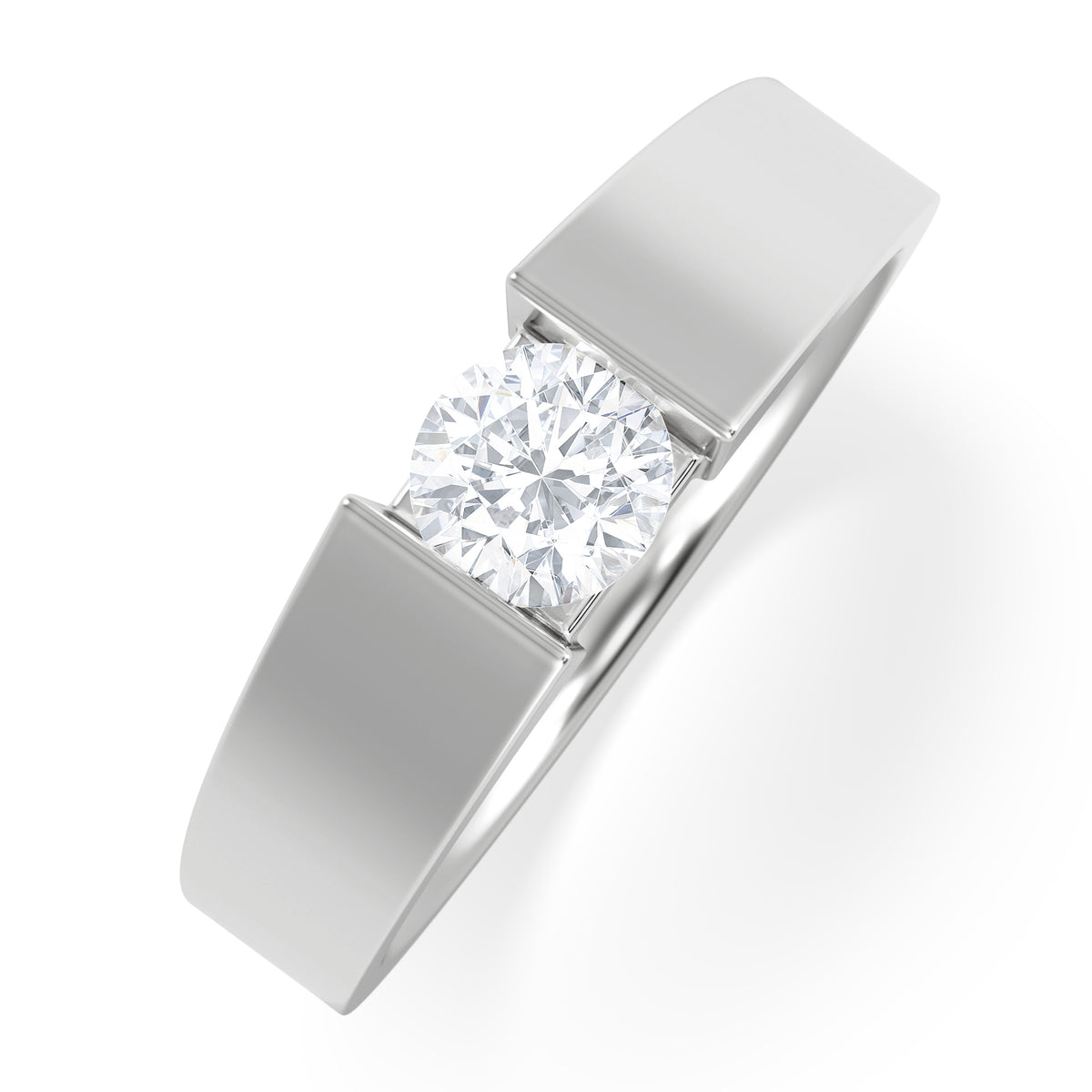 Jessica 0.50ct Round Cut Lab Diamond Solitaire Engagement Ring in 9K White Gold