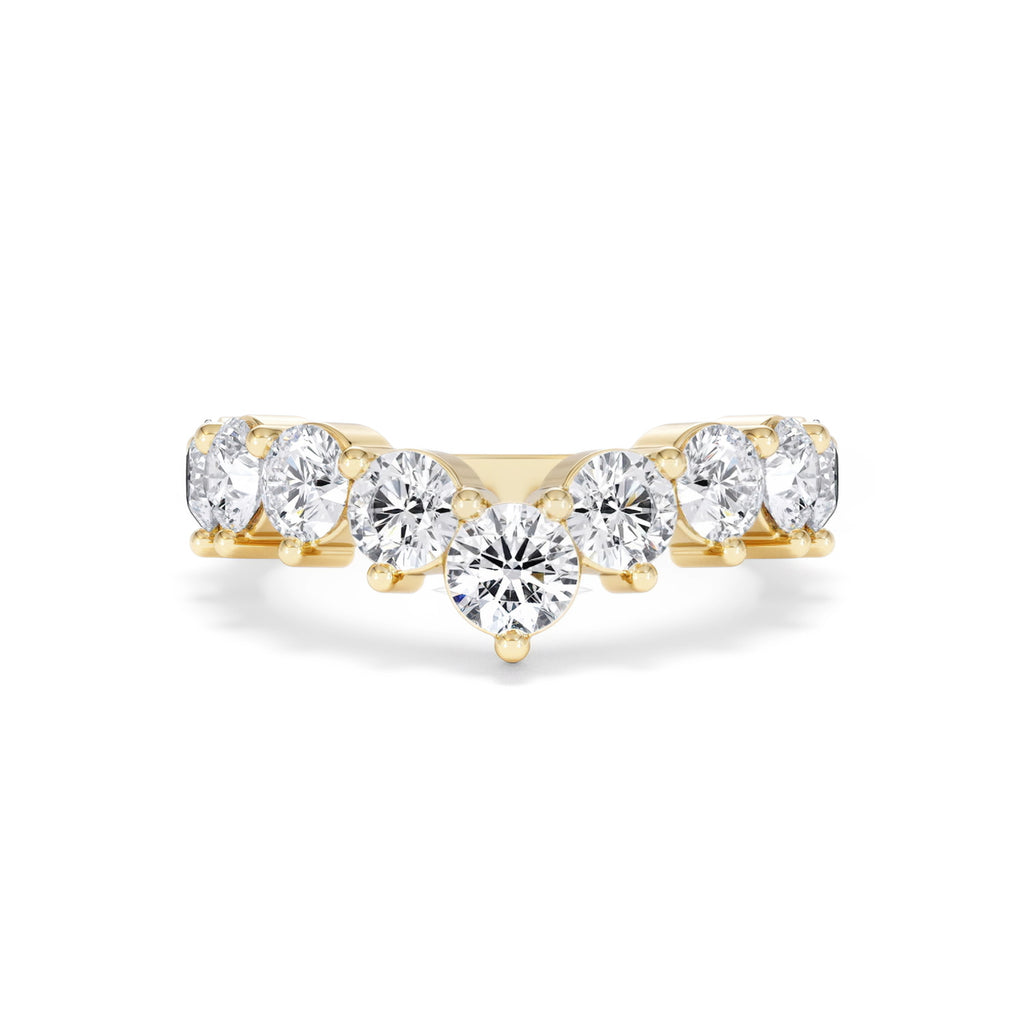 2.00ct Round Cut Lab Diamond Wishbone Ring in 9K Yellow Gold