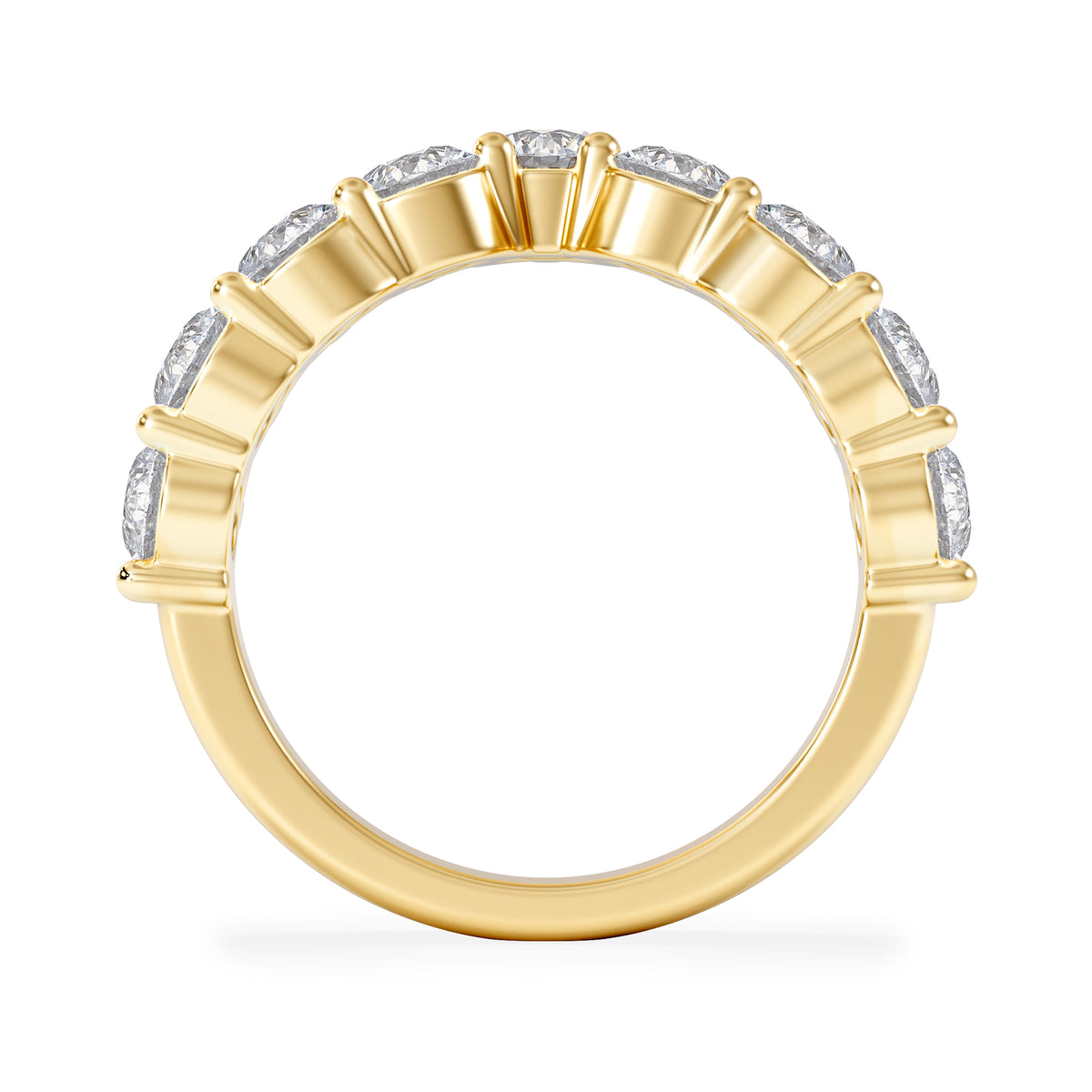 Starlit 2.00ct Round Cut Lab Diamond Wishbone Ring in 9K Yellow Gold