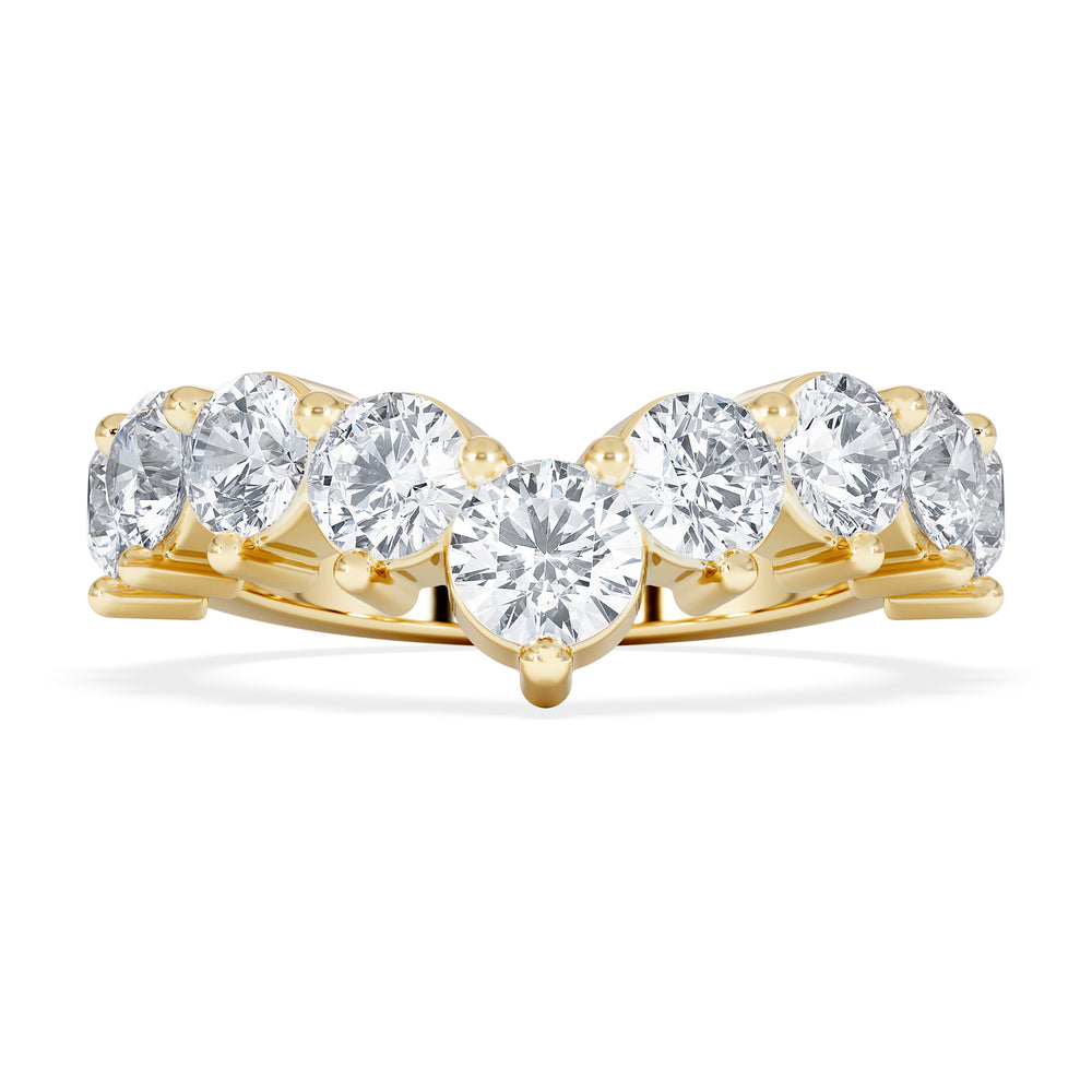Starlit 2.00ct Round Cut Lab Diamond Wishbone Ring in 9K Yellow Gold
