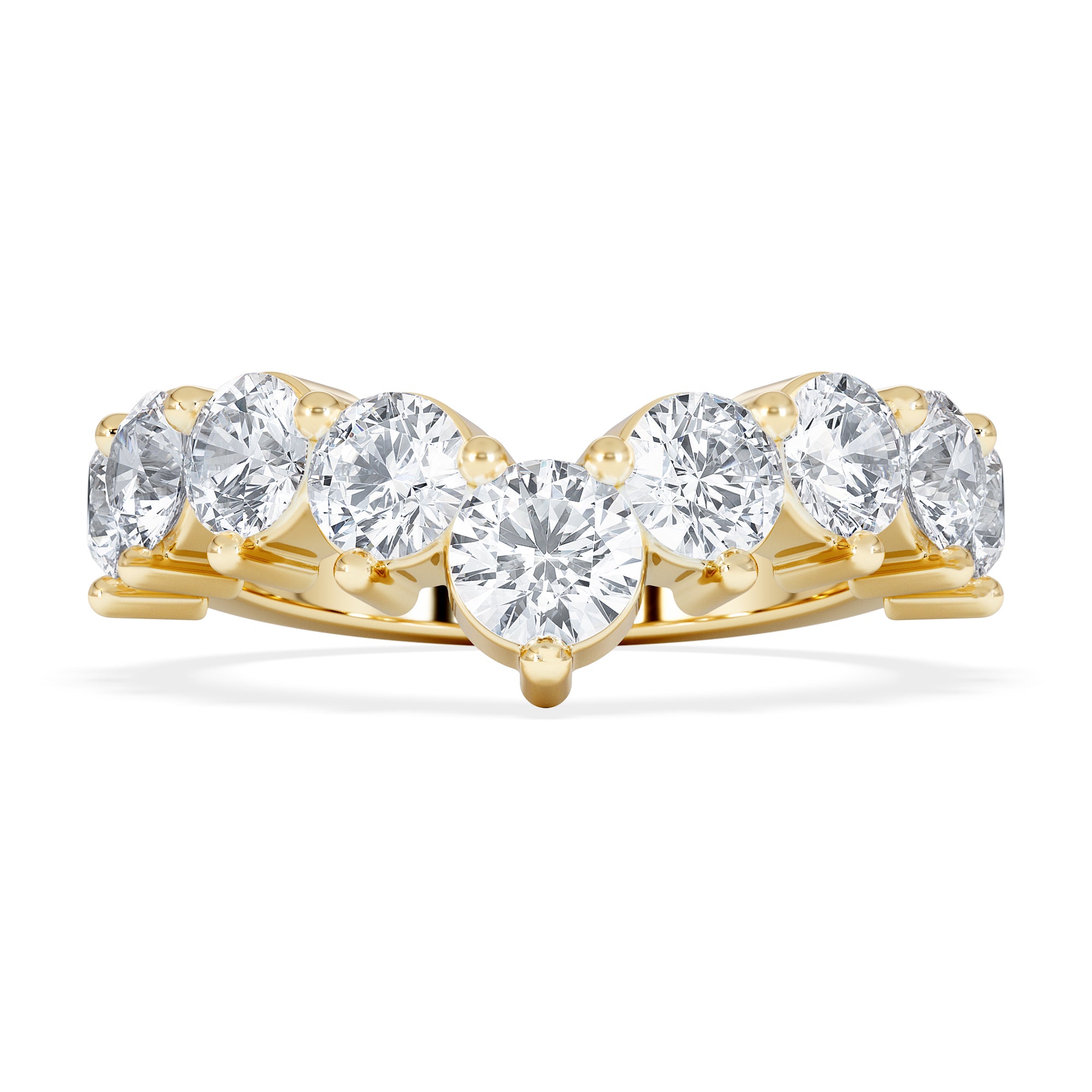 Starlit 2.00ct Round Cut Lab Diamond Wishbone Ring in 9K Yellow Gold