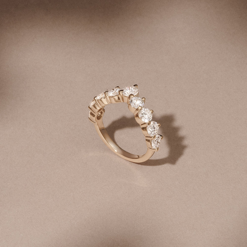 Starlit 2.00ct Round Cut Lab Diamond Wishbone Ring in 9K Yellow Gold