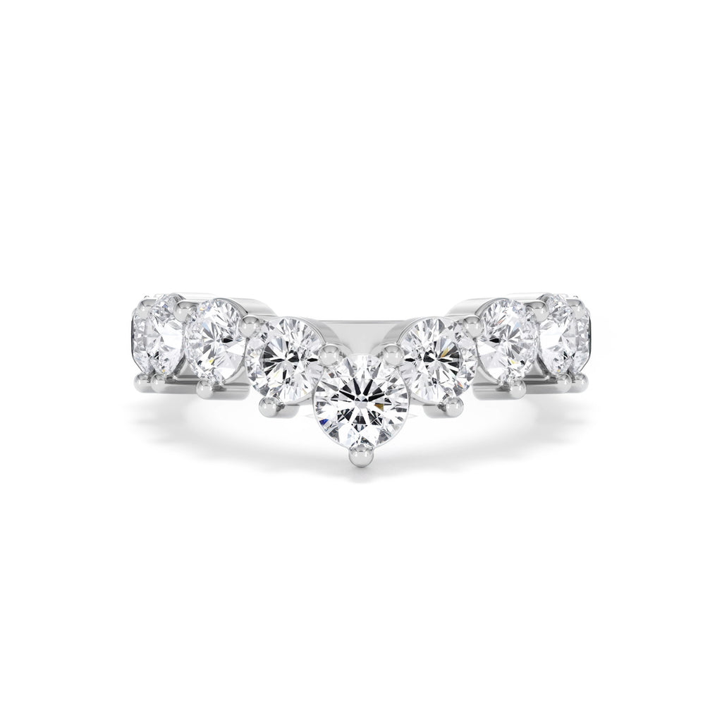 2.00ct Round Cut Lab Diamond Wishbone Ring in 9K White Gold