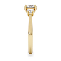 Evoke 1.00ct Round Cut Lab Diamond 3 Stone Ring in 9K Yellow Gold
