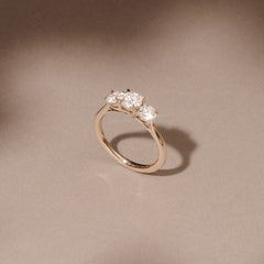 Evoke 1.00ct Round Cut Lab Diamond 3 Stone Ring in 9K Yellow Gold
