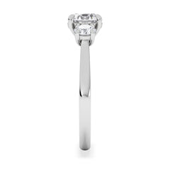 Evoke 1.00ct Round Cut Lab Diamond 3 Stone Ring in 9K White Gold