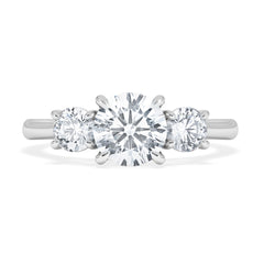 Evoke 1.00ct Round Cut Lab Diamond 3 Stone Ring in 9K White Gold