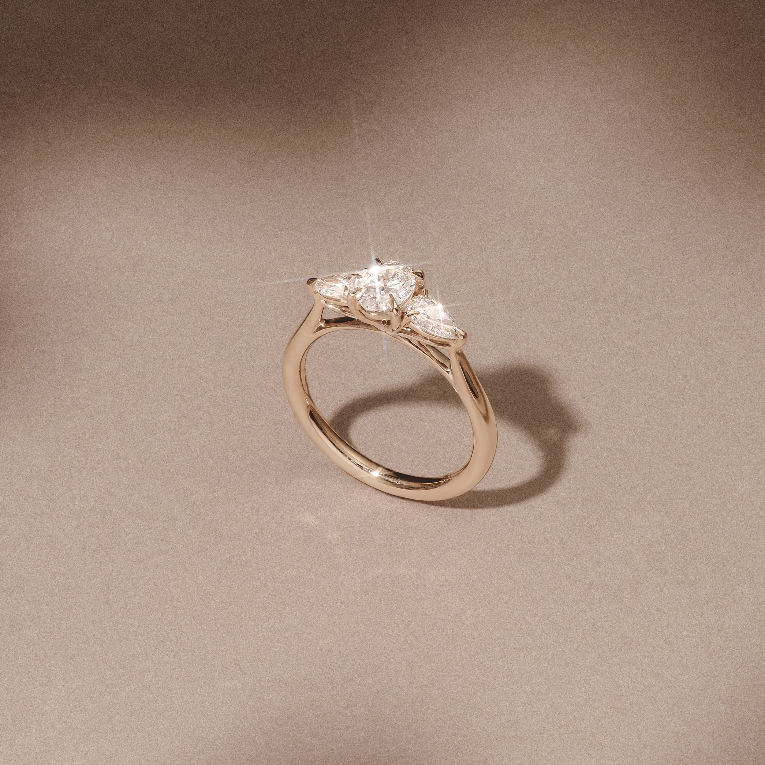 Evoke 1.00ct Oval Cut Lab Diamond 3 Stone Ring in 9K Yellow Gold
