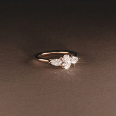 Evoke 1.00ct Oval Cut Lab Diamond 3 Stone Ring in 9K Yellow Gold