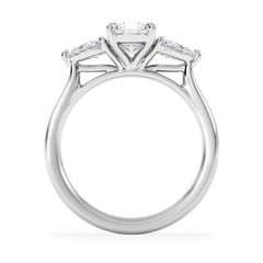 Evoke 1.00ct Oval Cut Lab Diamond 3 Stone Ring in 9K White Gold