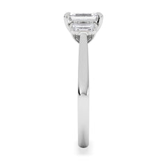 Evoke 1.00ct Emerald Cut Lab Diamond 3 Stone Ring in 9K White Gold
