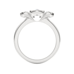 Eden 3mm Round Pearl and Lab Diamond Floral Ring in Sterling Silver