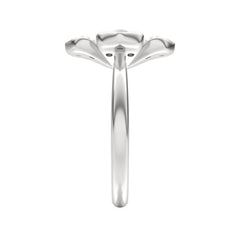 Eden 3mm Round Pearl and Lab Diamond Floral Ring in Sterling Silver