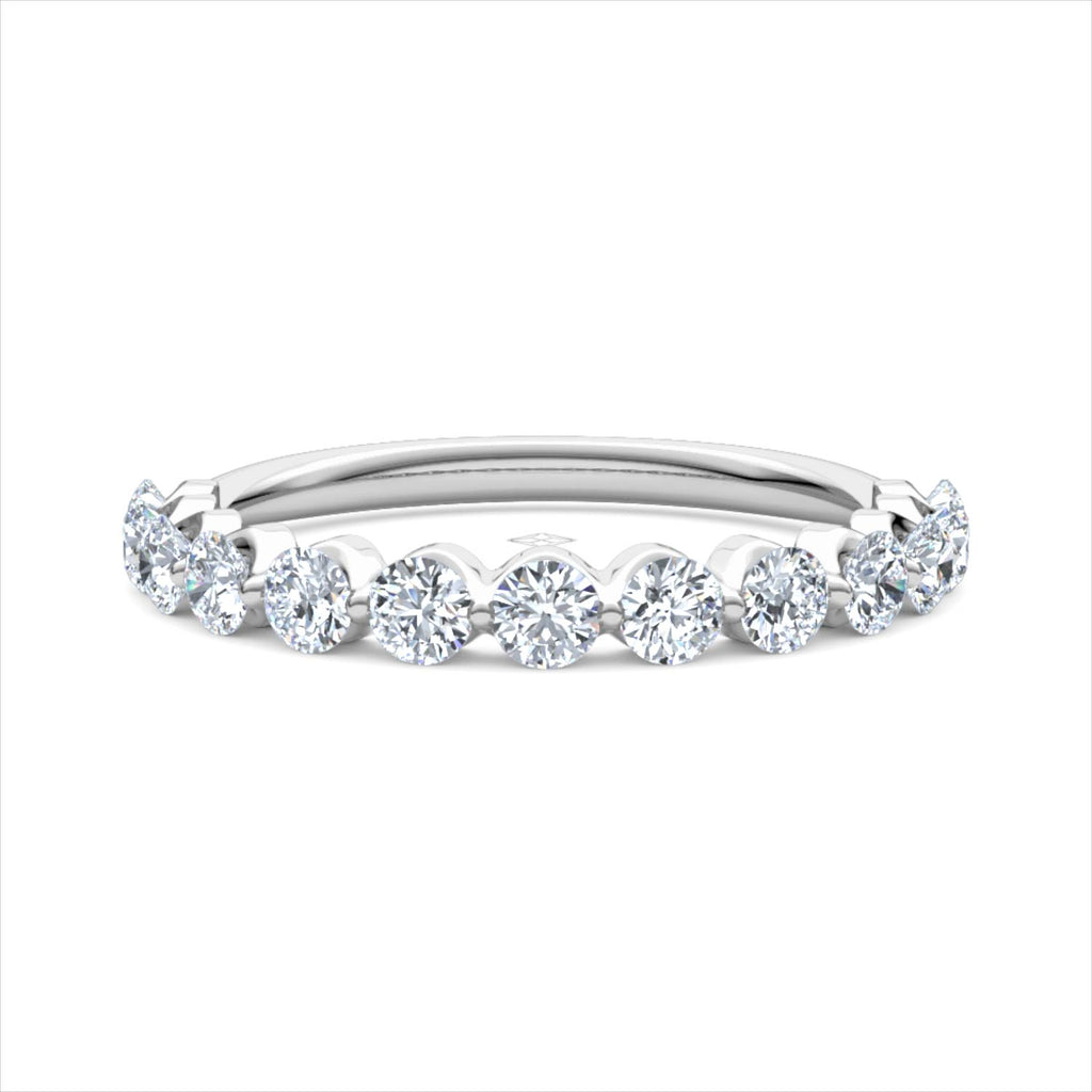 Mira 0.50ct Lab Diamond Half Eternity Ring in Sterling Silver