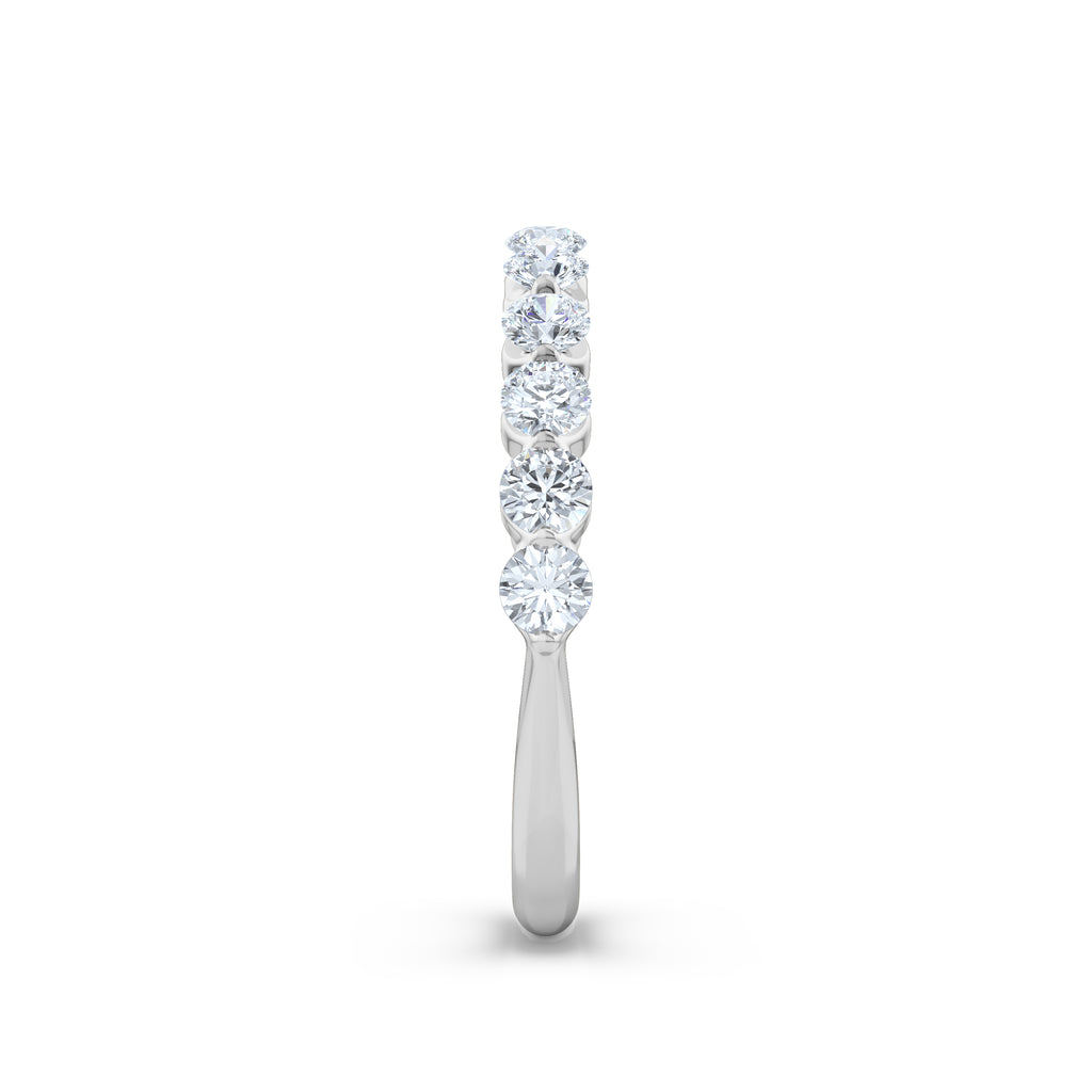 Mira 0.50ct Lab Diamond Half Eternity Ring in Sterling Silver