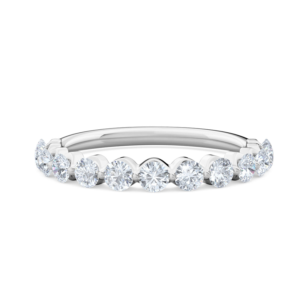 Mira 0.50ct Lab Diamond Half Eternity Ring in Sterling Silver