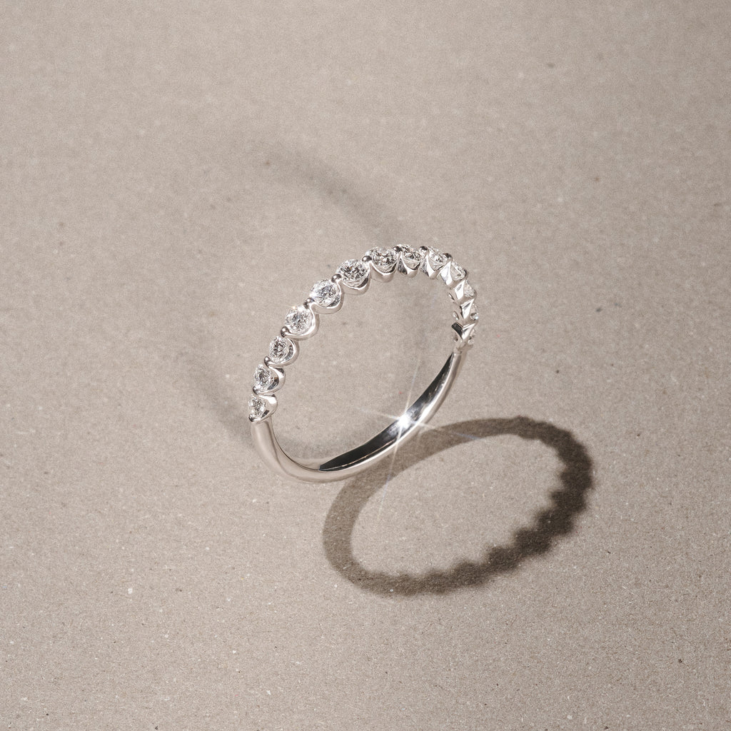 Mira 0.50ct Lab Diamond Half Eternity Ring in Sterling Silver