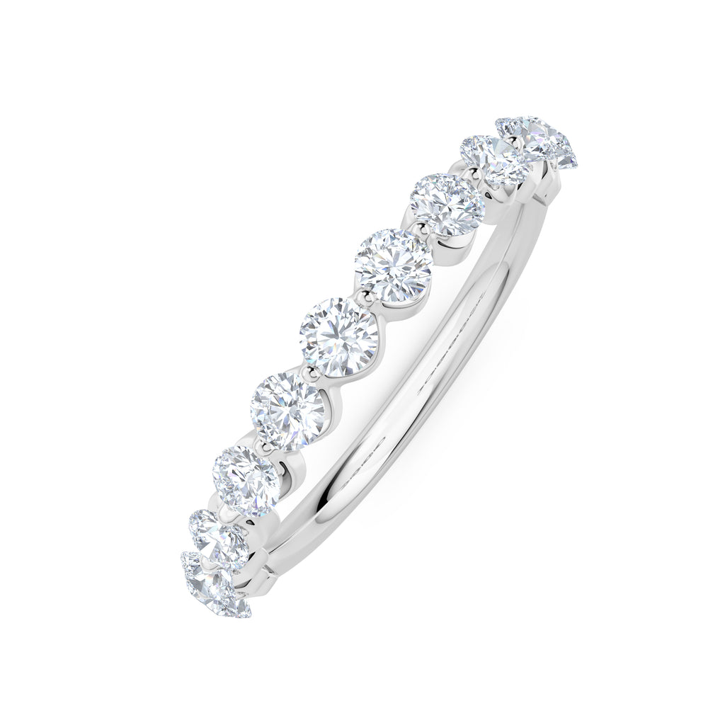 Mira 0.50ct Lab Diamond Half Eternity Ring in Sterling Silver