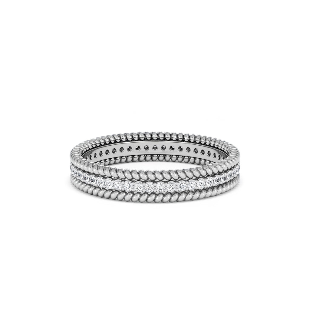Woven 0.25ct Lab Diamond Eternity Ring in Sterling Silver