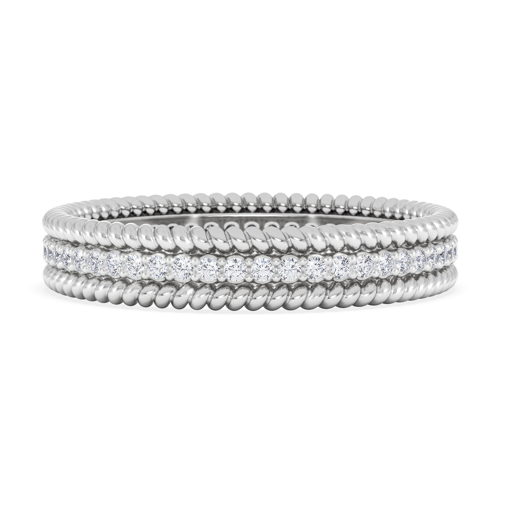 Woven 0.25ct Lab Diamond Eternity Ring in Sterling Silver