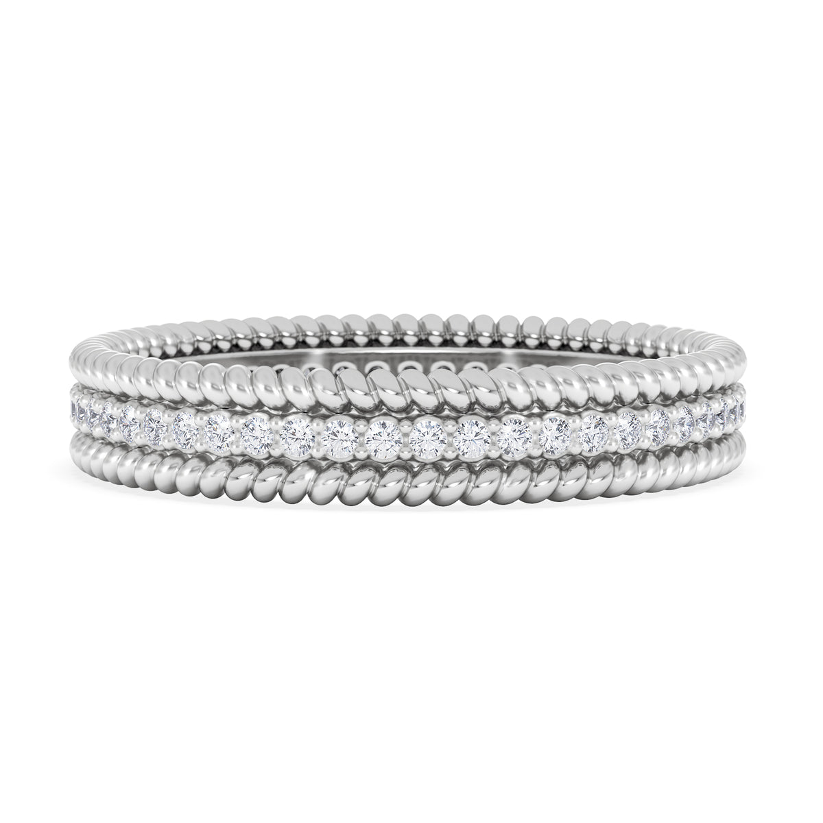Woven 0.25ct Lab Diamond Eternity Ring in Sterling Silver