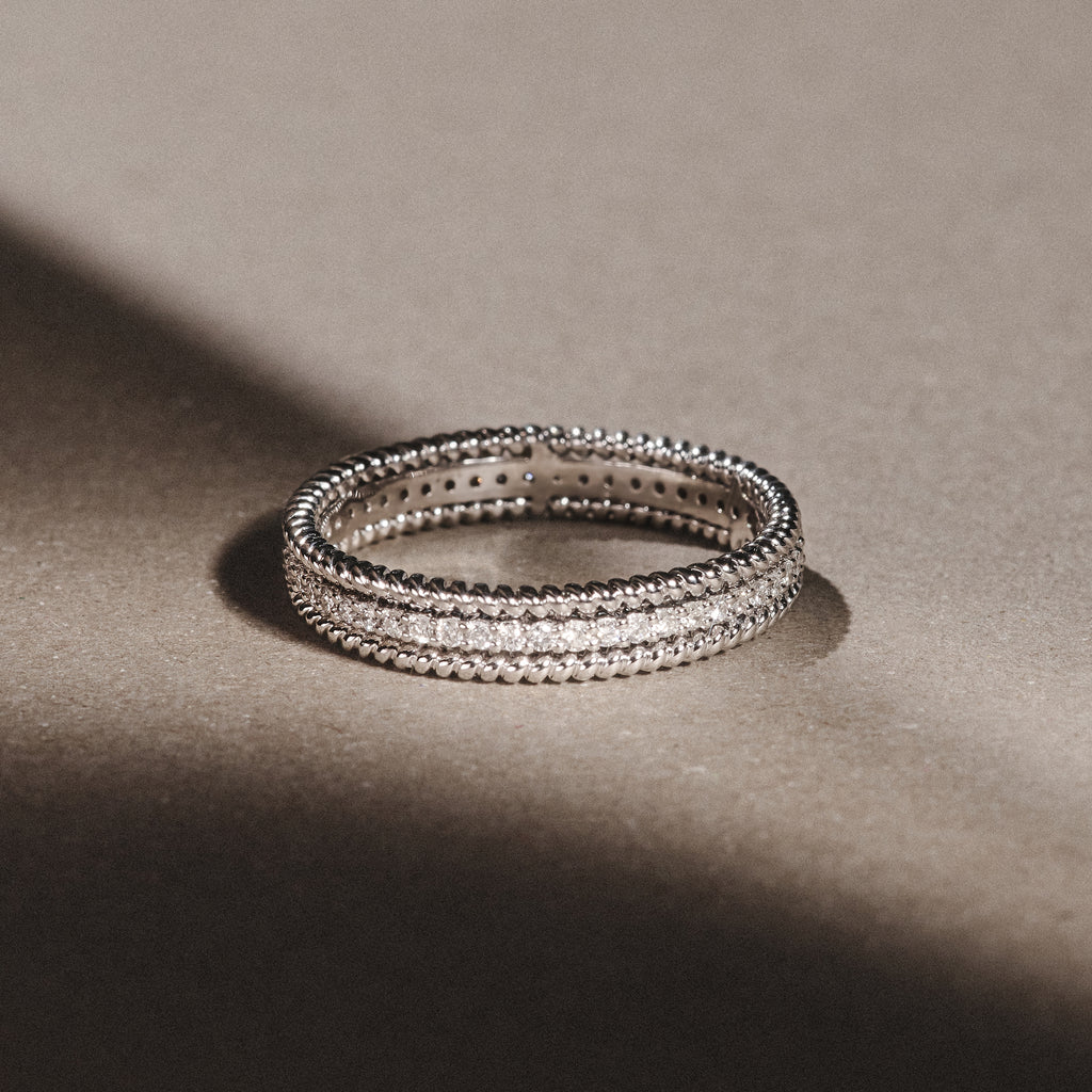 Woven 0.25ct Lab Diamond Eternity Ring in Sterling Silver