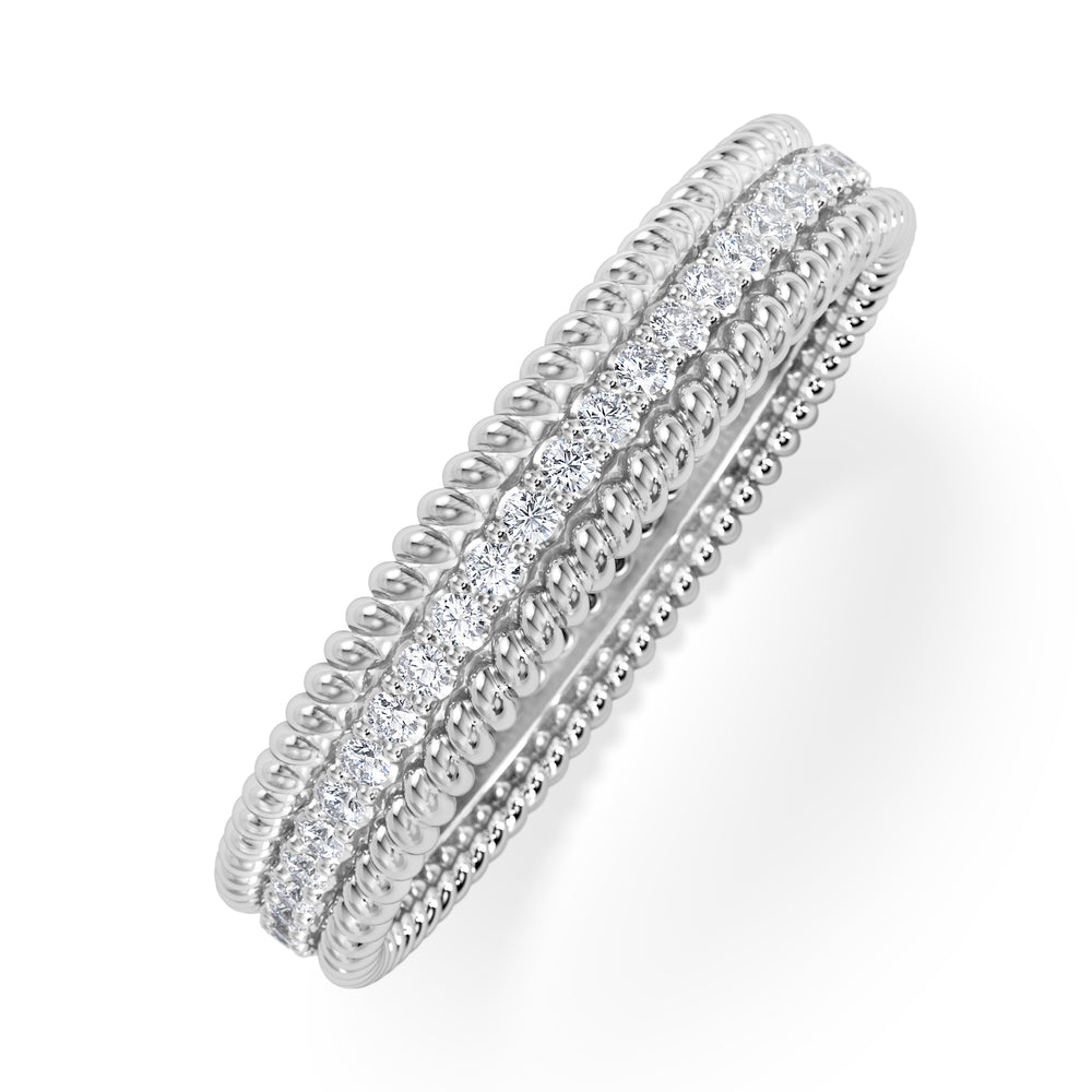 Woven 0.25ct Lab Diamond Eternity Ring in Sterling Silver