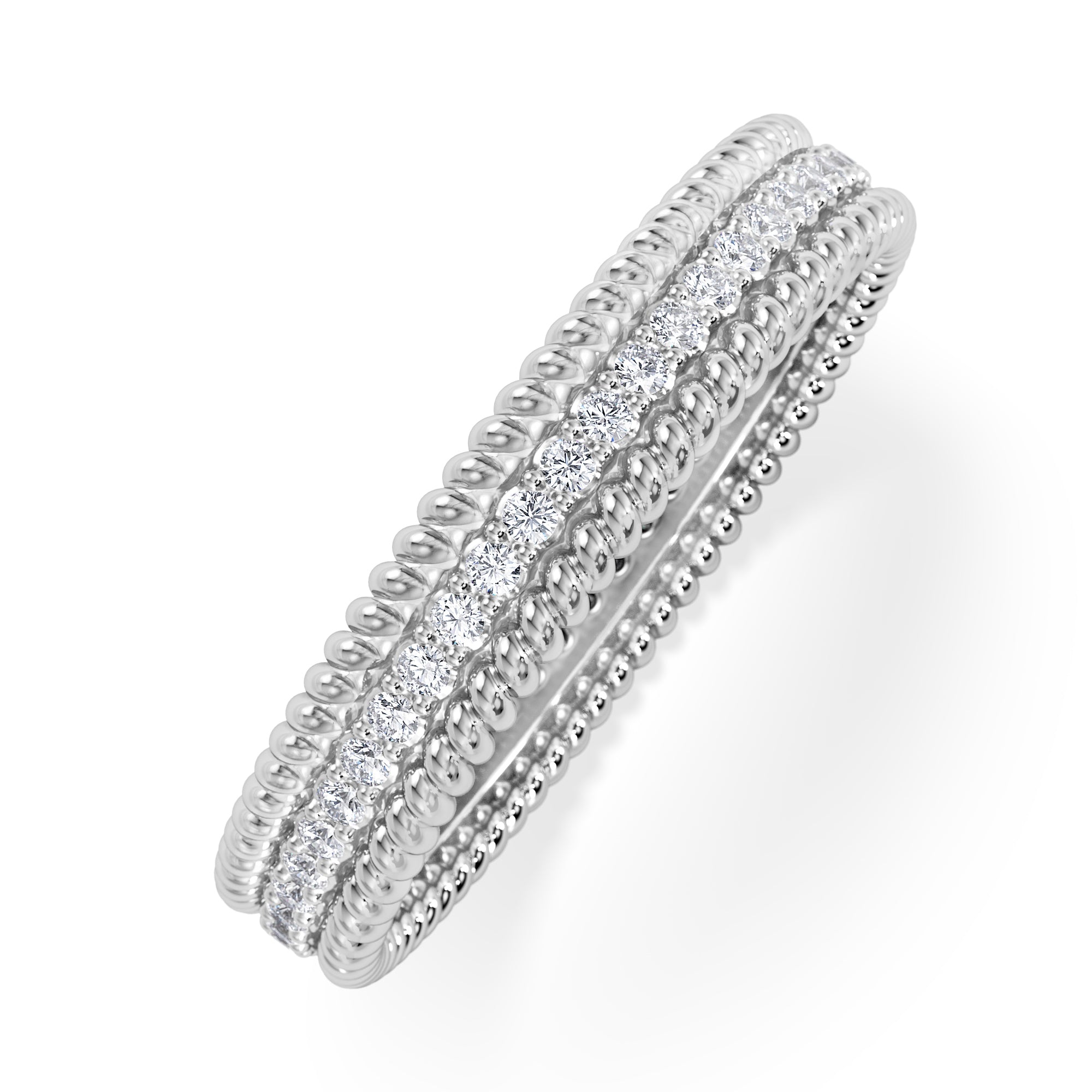 Woven 0.25ct Lab Diamond Eternity Ring in Sterling Silver