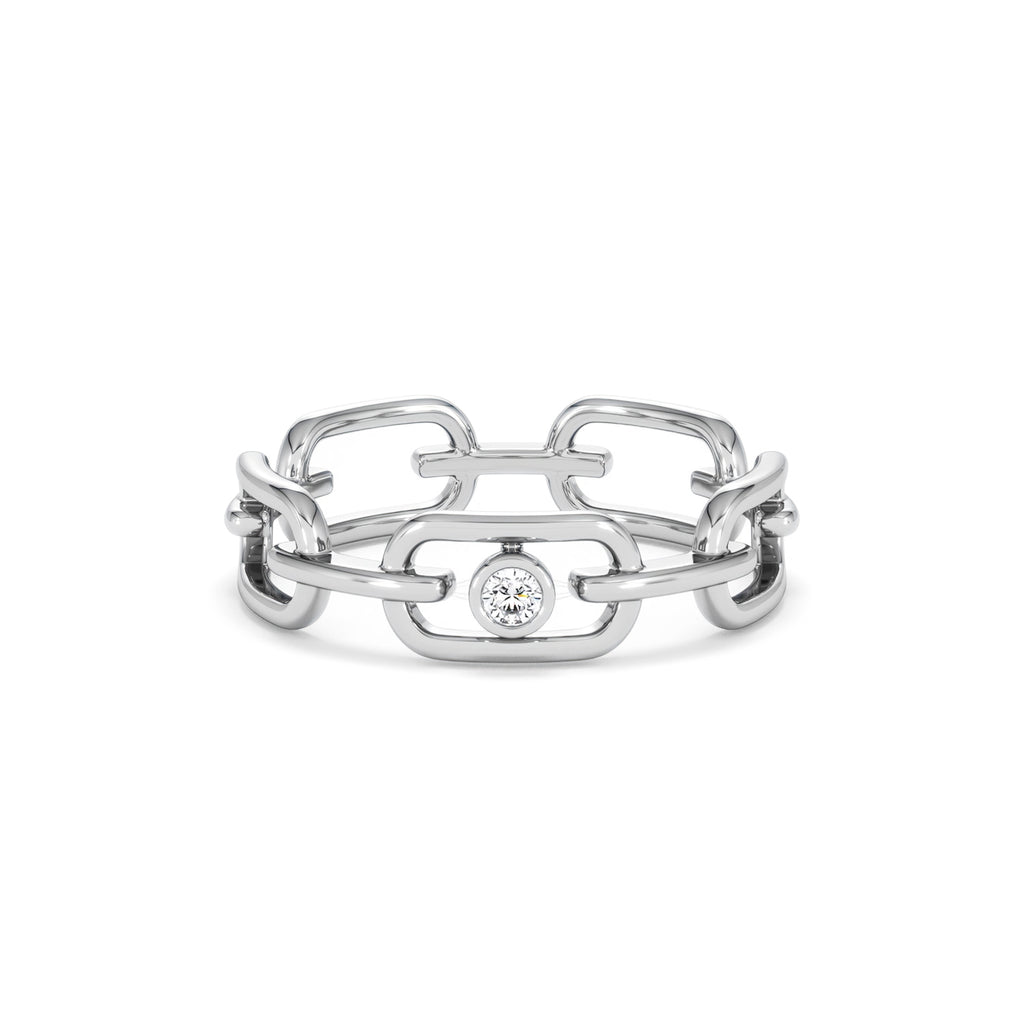 Bound Lab Diamond Link Ring 0.041ct Round Cut in Sterling Silver