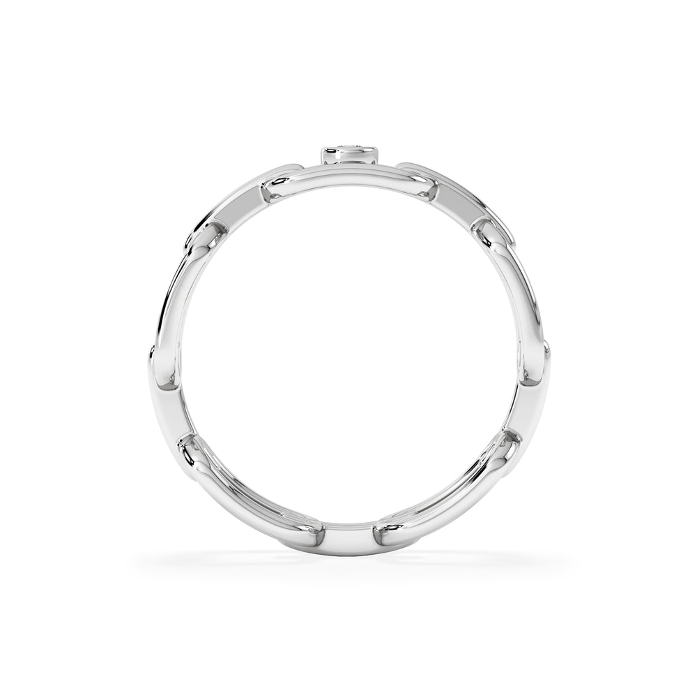 Bound Lab Diamond Link Ring 0.041ct Round Cut in Sterling Silver