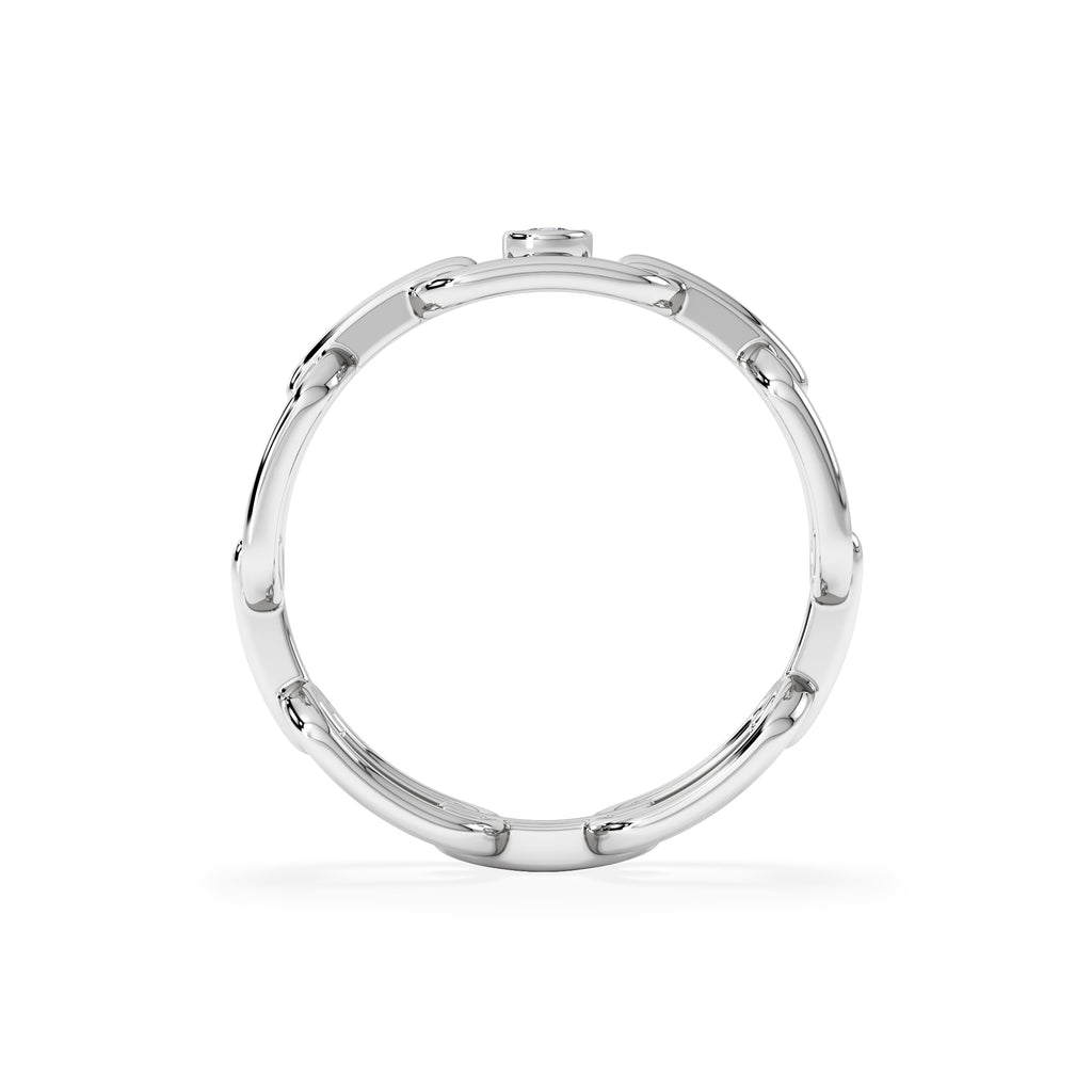 Bound Lab Diamond Link Ring 0.041ct Round Cut in Sterling Silver