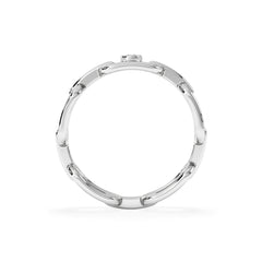 Bound Lab Diamond Link Ring 0.041ct Round Cut in Sterling Silver