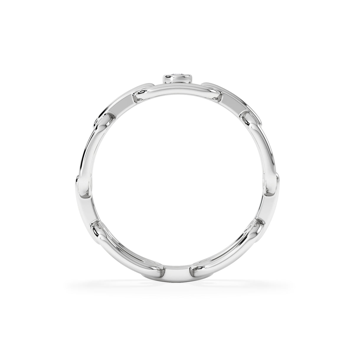 Bound Lab Diamond Link Ring 0.041ct Round Cut in Sterling Silver