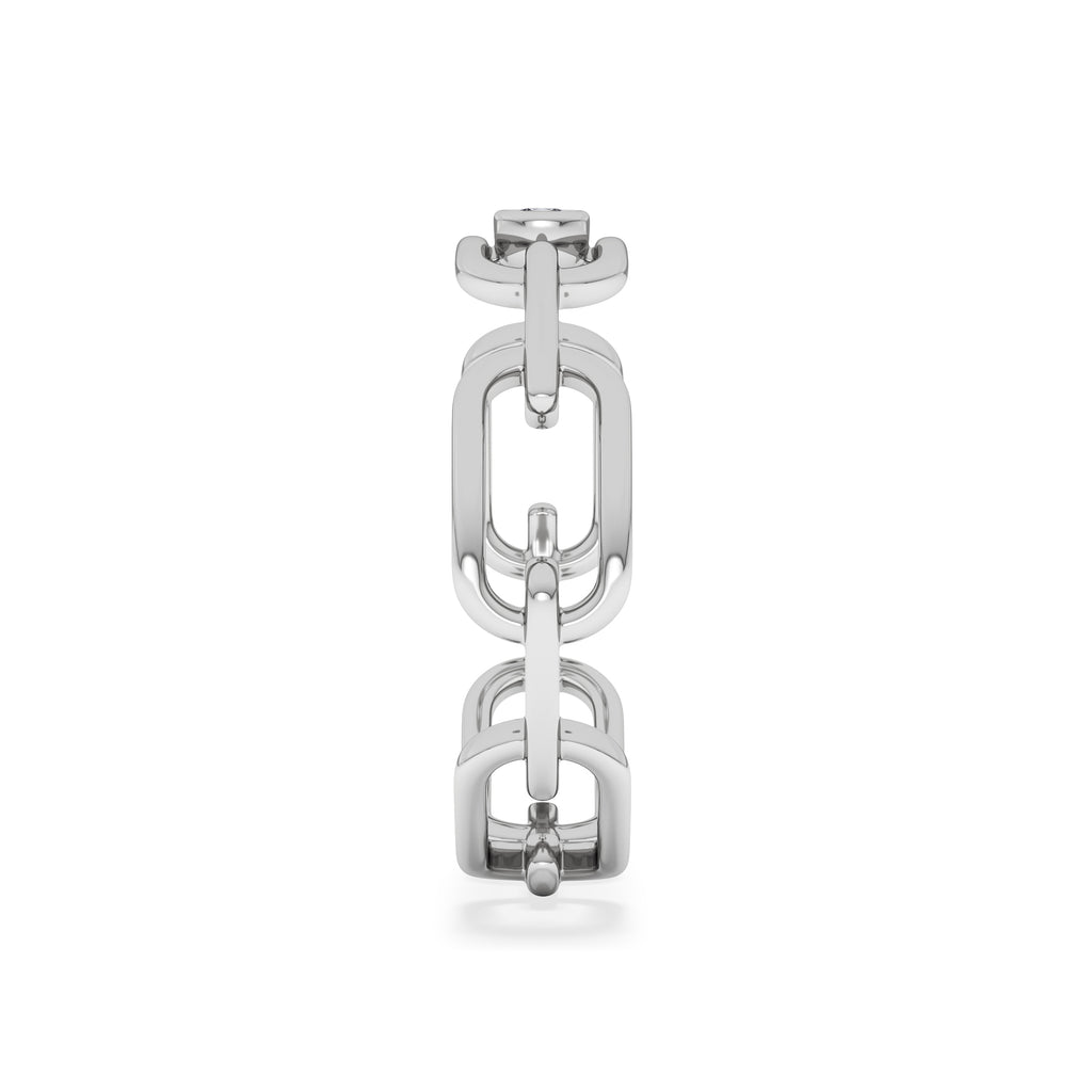 Bound Lab Diamond Link Ring 0.041ct Round Cut in Sterling Silver