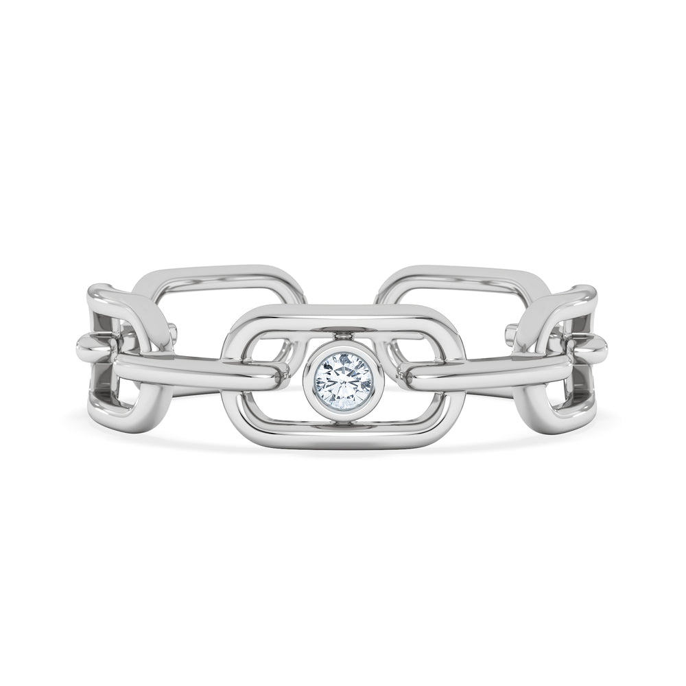 Bound Lab Diamond Link Ring 0.041ct Round Cut in Sterling Silver