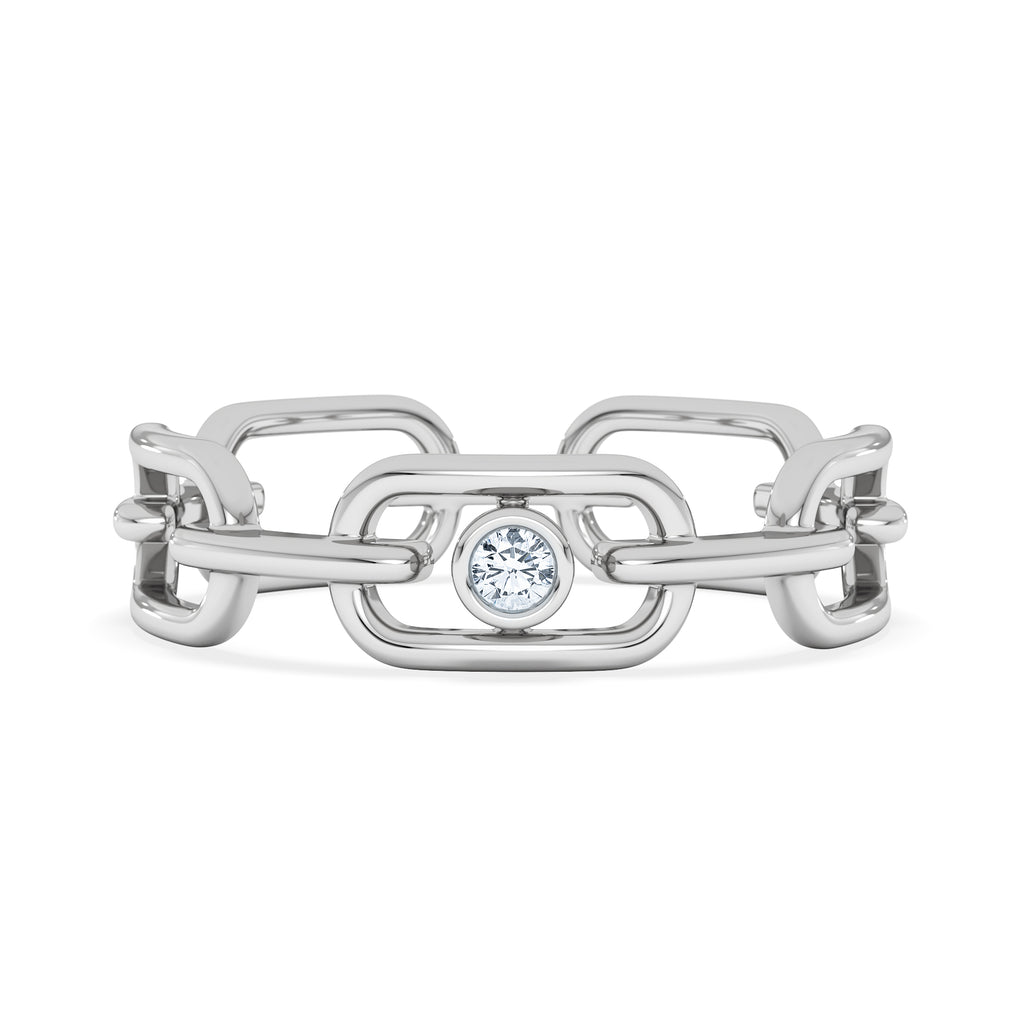 Bound Lab Diamond Link Ring 0.041ct Round Cut in Sterling Silver