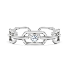 Bound Lab Diamond Link Ring 0.041ct Round Cut in Sterling Silver