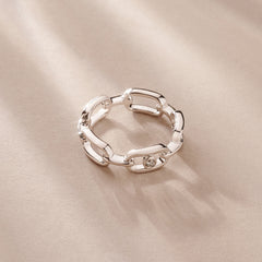 Bound Lab Diamond Link Ring 0.041ct Round Cut in Sterling Silver